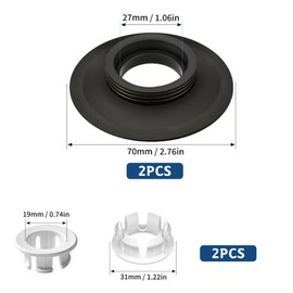 AMSGANK Flush Valve Seal Compatible with Ideal Standard Toilet Cistern Replacement Flush Valve Seal & Clip for Ideal Standard Armitage Shanks Flush Valves SV01967 Black (2 Pack)
