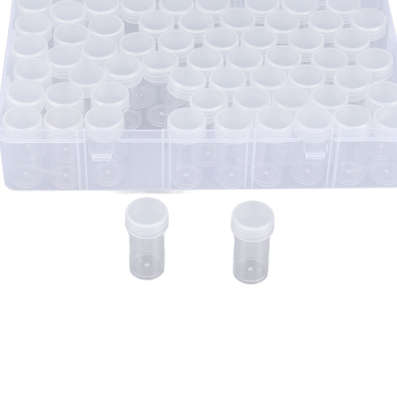 60pcs Diamond Painting Storage Containers Portable Plastic Bead Storing Bottle