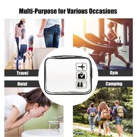 Toiletry Bag, 3 Pcs Clear Toiletries Bags Quart Size Travel Makeup Cosmetic Bag for Women Men, Carry on Airport Airline Compliant Bag (Black, 20 * 15 * 6cm)