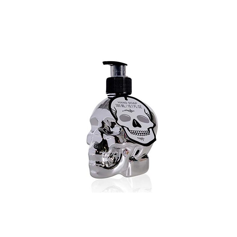 Accentra Skull Soap Dispenser with Liquid Soap - Black Chrome-Look
