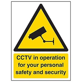 V Safety Eco Friendly Warning Security - CCTV in Operation for Your Personal Safety - 150 x 200 mm Safety Sign