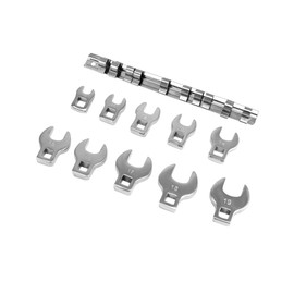 QWORK® 10-Piece Socket Spanner, Crowfoot Spanner 10-19 mm