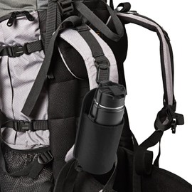 Xxerciz Water Bottle Holder for Backpack Shoulder Strap, Nylon Water Bottle Strap with Drawstring Carabiner, Portable Backpack Attachment Water Bottle Pouch for Hiking Walking Camping