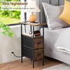 LOAKEKEL Narrow End Table Living Room with Charging Station, Skinny