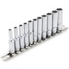 DAKCOS 11PCS Hex Long Socket Set,1/4" Drive Metric Deep Socket,