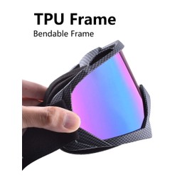 Motorcycle Goggles,ATV Dirt Bike Goggles-Anti UV Safety Goggles Windproof Dustproof Motocross Goggles Anti Scratch Motorcycle Glasses for Cycling Riding/Climbing/Skiing (Vintage Frame-Colorful lens)