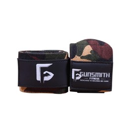 Gunsmith Fitness Power Wrist Wraps 1 Pair Heavy Duty Black Wrist Supports for Gym Weightlifting, Powerlifting, Bench Press, Bodybuilding, Crossfit Training for Men & Women(Woodland Camo, 45cm/18)