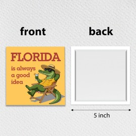 Florida Is Always a Good Idea,Florida Gifts,Florida Themed Gifts,Wooden Plaque Sign Box For Desk Home Bedroom Farmhouse 5x5 Inches.(082)