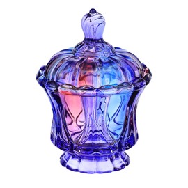 Gaolinci Vintage European Royal Glass Jar, Candy Jar with Lid Small Item Storage Jar (Purple Glaze)