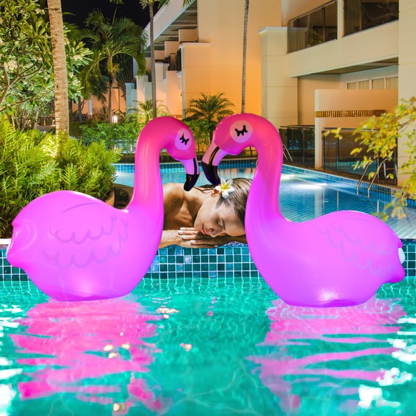 TIALLY Solar Flamingo Floating Pool Lights - Light Up Pink