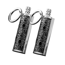 BIASTNR Permanent Match Matchstick Fire Starter - 2 Pack, Keychain Flint Metal Immortal Lighter, Kerosene Refillable Flint Lighter for Camping Hiking