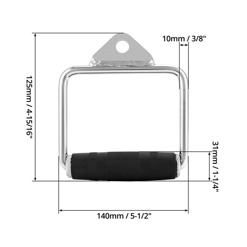 Namvo Stirrup Handle with Rubber Grip - LAT Pulldown Attachment