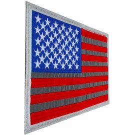 Unbranded US ARMY Tactical Morale Reflective AMERICAN FLAG 11" Iron on Patch Biker Vest