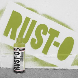 Rust-Oleum Rust-O Acrylic Spray Paint | Street Artist Spray Paint for Murals | Weather Resistant for Concrete, Wood, Brick and Other Surfaces | 11 Ounce | Matte Grass Stain