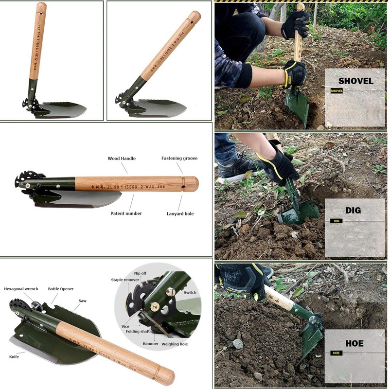 WJQ-308 Chinese Military Shovel Folding Portable Shovel Camping Shovel 18