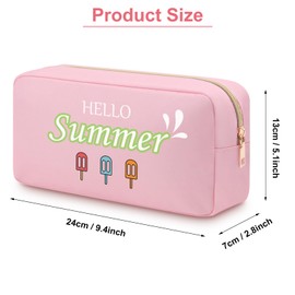 Summer Vacation Gift Makeup Bag for Women Girls Holiday Essentials for Women Weekend Trip Gifts Summer Toiletry Bag Summer Themed Gifts for Daughter Sister Colleague Cosmetic Bag with Zipper