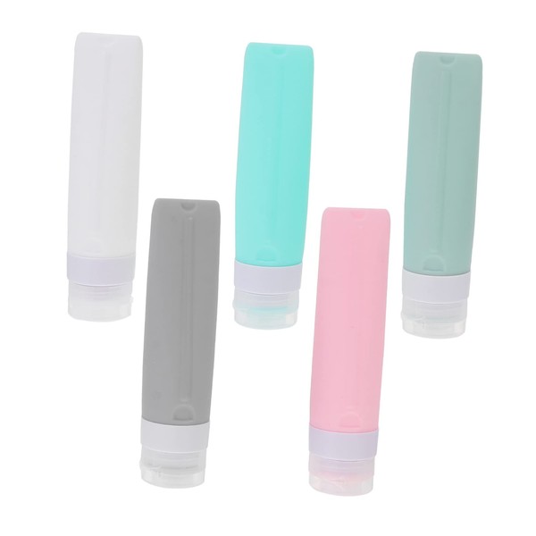 PACKOVE 5Pcs 80ml Silicone Travel Bottles Leak Proof Containers for