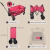 Folding Portable Large Sturdy Picnic Wagon Carts, Utility Grocery Shopping
