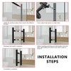 Rackickyer Back to Back Ladder Shape Frameless Glass Shower Door