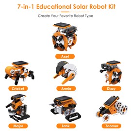 Solar Roboter Spielzeug für Kinder, Bausatz für Roboter mit Solarenergie-Antrieb,Solar Roboter Spielzeug ab 8 Jahre, 7-in-1 STEM Experimente für Kinder Spielzeug ab 8-12 Jahre Jahren Geschenke