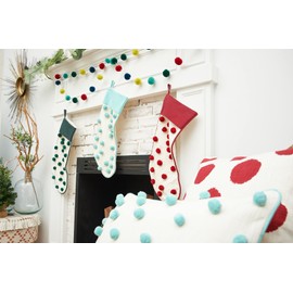carol & frank Surf Dot Tufted Stocking Green