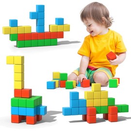 96Pcs Magnetic Building Blocks for Kids Ages 3-8 - STEM Sensory Toys with Magnets, Safe & Durable Educational Learning Toys for Toddlers, Christmas Birthday Gift Open Ending DIY Toys 8 Colors