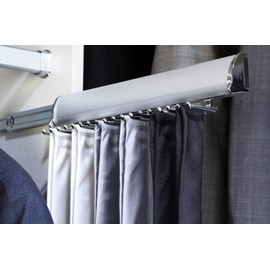 TAG Hardware Designer 15 Hook Full Extension Telescopic Tie Rack Closet Organizer (MATT Aluminum)