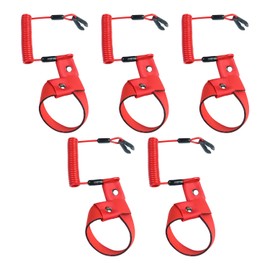 5PCS Boat Kill Switch Lanyard Marine Jet Ski Lanyard Wrist Strap Replace EW2-68348-00-00 for All Yamaha Outboard Motor Engine Safety Stop Tether Red