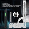 12in L Square Ruler Multifunction Scale Standard Carbon Steel Detachable