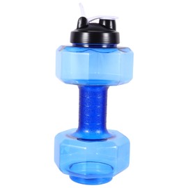 KOMBIUDA 1Pc Dumbbell Shape Water Bottle Portable Sports Kettle Pet Material Comfortable Grip for Fitness and Hydration Needs