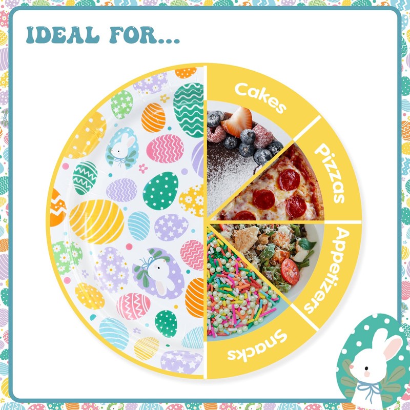 BFB Easter Paper Plates 23cm, Pack of 50 Dinner Plates