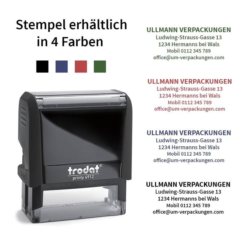 Trodat Printy, Personal Stamp with Desired Text and Logo Load,