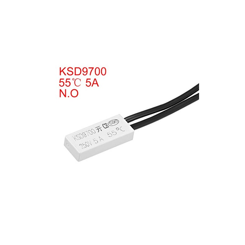 uxcell KSD9700 Thermostat, 55℃ Normally Open Temperature Switch, N.O 5A