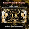 Yuanbigtai Birthday Party Decoration Extra Large Fabric Black Gold Sign