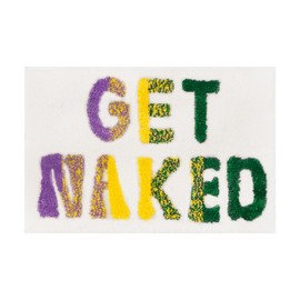 BOVEU Get Naked Bath Mat Bath Rug, 32" x 20" Non Slip Absorbent Bath Rugs Funny Bathroom Décor, Multicolor Bath Mat for Tub and Shower, Machine Washable, White Beauty
