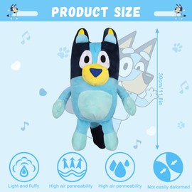 Bluey Plüsch, Bluey Kuscheltier, Plush Spielzeug ca. 28 cm, Bluey Figuren Plüschtiere Karikatur Toy, Süße Plüschpuppen für Kinder