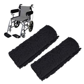 2 Pcs Wheelchair Armrest Pads Covers, Memory Foam Sheepskin Pad for Office & Transport Chair, Soft Support Cushion Wheelchair Accessories for Padded Arm Rest, Kids, Adults