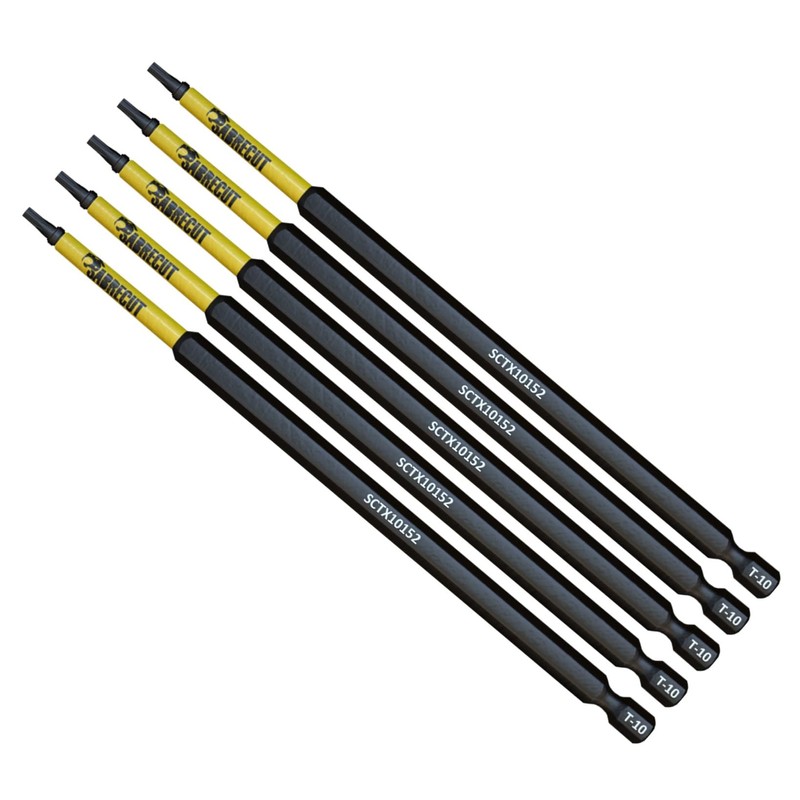 5 x SabreCut SCTX10152_5 152mm T10 TX10 Magnetic Impact Screwdriver