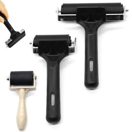 Rubber Roller, 3 PCS Rubber Brayer Roller, 3 Sizes of Rubber Roller Printing Paint Roller, Paint and Ink Roller Tool for Printmaking DIY Art Craft (3.5CM/6CM/10CM)