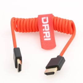 DRRI 8K/60Hz 4K/120Hz HDMI to HDMI 2.1 Ultra High Speed Braided Coiled Cable for Sony A7III a7s3 FS700U /Panasonic Lumix BS1H to Atomos Ninja V