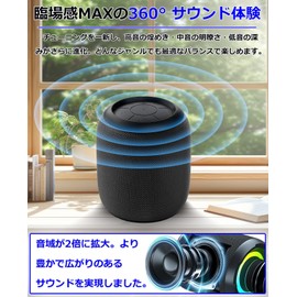 Bluetooth Speaker, Wireless Speaker, 2026 Model, Portable Speaker, Bluetooth 5.3 Compatible, Small, 2 Pairing, TF Card/AUX Compatible, Heavy Bass, Waterproof, Shockproof, RGB Light, Type-C