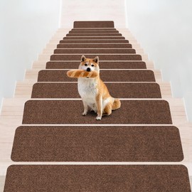 XIWEIYI Stair Mat for Stairs 27.6 x 8.7 inches (70 x 22 cm), Set of 7, Carpet Thickness 0.1 inches (4 mm), Stair Floor Protection, Step Mat, Stair Cushion, Prevents Falls, Scratches, Reduces Strain on