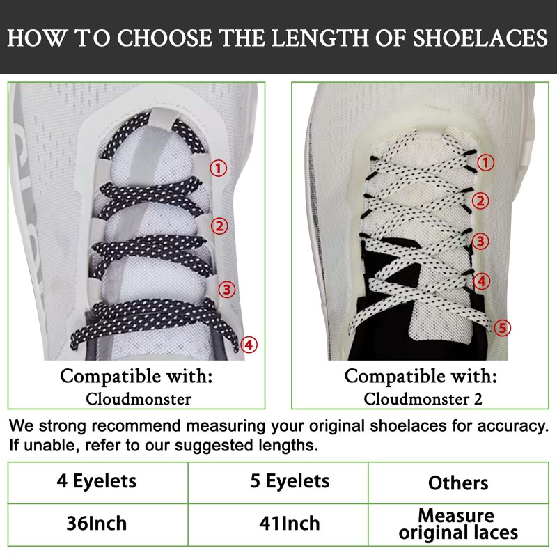 Endoto Shoe Laces for ON CloudMonster, 7MM Flat Shoelaces Replacement