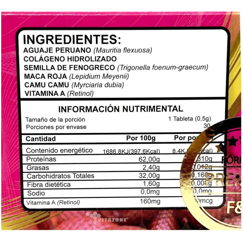 Aguaje Peruano 30 Tabletas Fer Y Greco