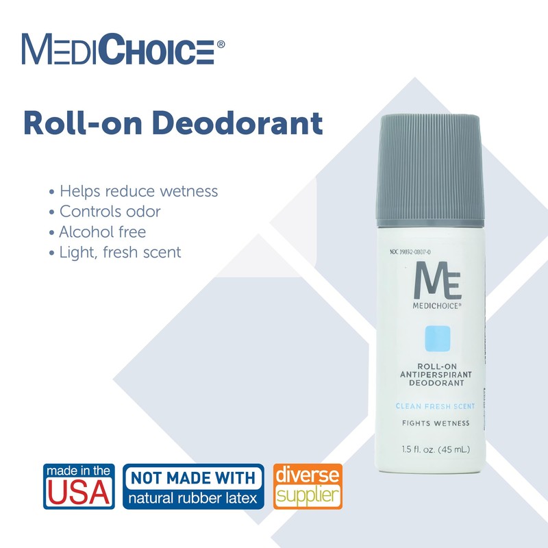 MediChoice Roll On Deodorant Antiperspirant Lightly Scented Unisex Neutralizes Odor