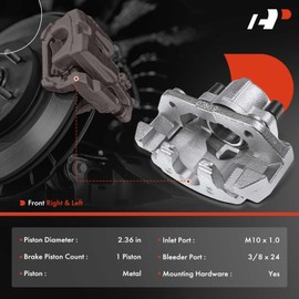 A-Premium Disc Brake Caliper Assembly with Bracket Compatible with Select Ford, Mazda & Mercury Models - Escape 2001-2007, Mariner 2005-2006, Tribute 2001-2006 - Front Driver and Passenger Side