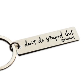 HubbgDesign Engraved Key Chain, Drive Safe Have Fun, Mom Gift to Kids, Graduation Keychain, New Driver, Gift from Mom, Gifts from Parents, Be Safe Keychain