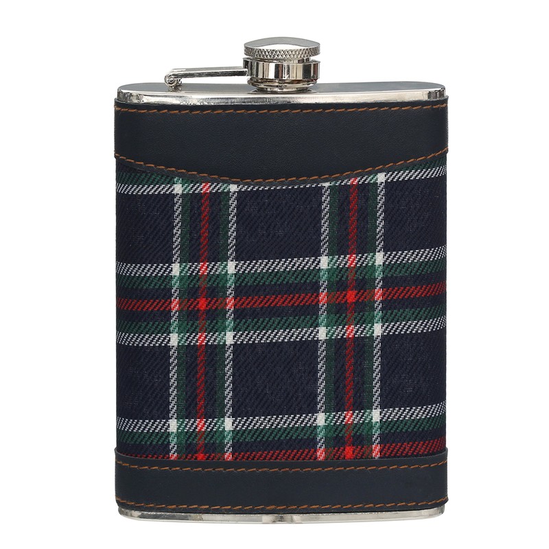 Premier Housewares 508267 Tartan Hip Flask, 8 oz - Blue