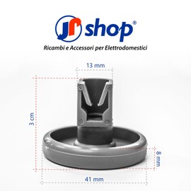 JPshop - Dishwasher Upper Basket & Lower Basket Wheels Set of 8 + 8 Compatible with Rex Electrolux