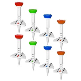 MZsplus Golf Tees, Set of 8, Adjustable, 5 Levels, Adjustable Height, Great as a Present, Competition Prize (8 Pieces)